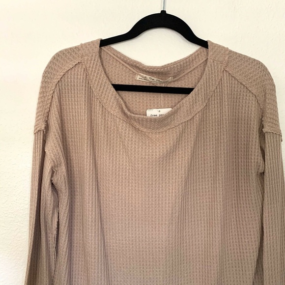 Free People Tan Sand North Shore Thermal Top - Picture 4 of 8